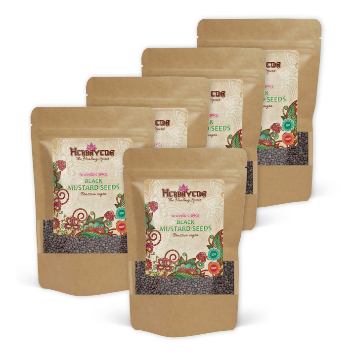 Sinapinsiemenet Mustat LUOMU 50g x 5 pakettia ryhmässä Raaka-aineet / Ruokakomero / Mausteet & Suola @ Rawfoodshop Scandinavia AB (KRY48-SET5)