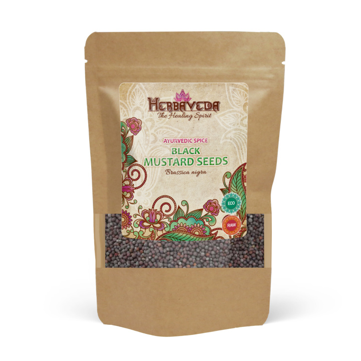 Sinapinsiemenet Mustat LUOMU 50g ryhmässä Raaka-aineet / Ruokakomero / Mausteet & Suola @ Rawfoodshop Scandinavia AB (KRY48)