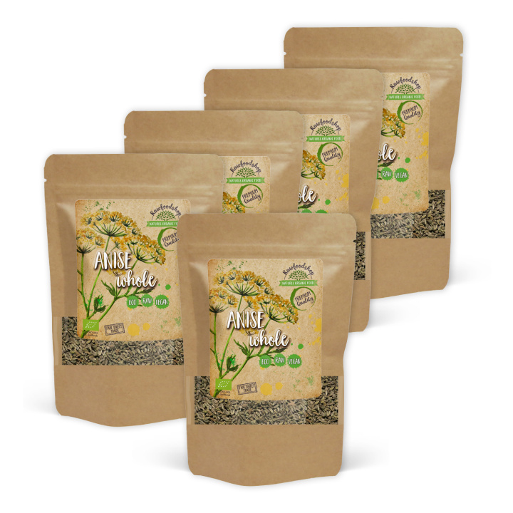 Aniksen Siemenet Koko LUOMU 100g x 5 pakettia ryhmässä Raaka-aineet / Ruokakomero / Mausteet & Suola @ Rawfoodshop Scandinavia AB (KRY921-SET5)