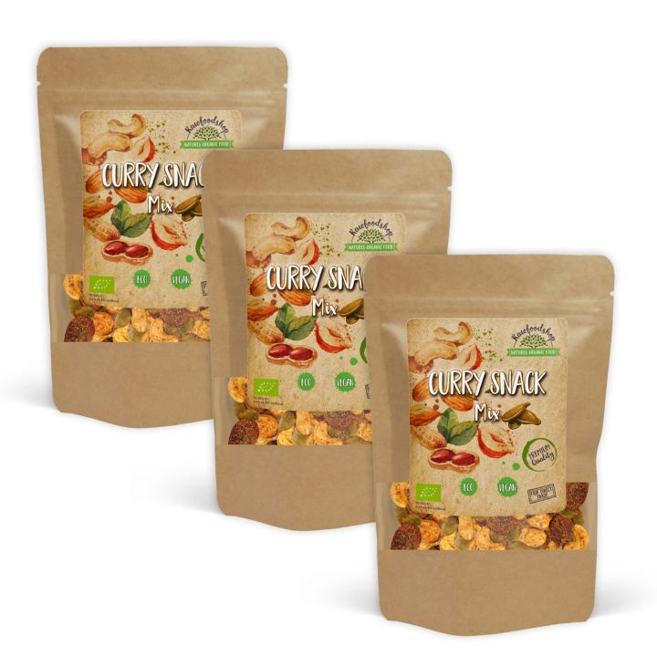 Curry-snacksekoitus LUOMU 200g x 3 pakettia ryhmässä Raaka-aineet / Pähkinät / Pähkinäsekoitus @ Rawfoodshop Scandinavia AB (MELCUR5200-SET3)