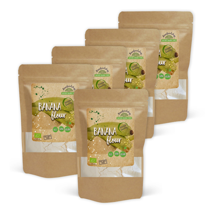 Banaanijauho LUOMU 500g x 5 pakettia ryhmässä Raaka-aineet / Hedelmät & Marjat / Banaani @ Rawfoodshop Scandinavia AB (MJO8-SET5)