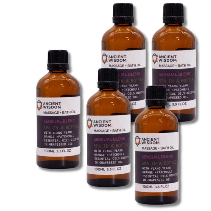 Sensual Hierontaöljy 100ml x 5 pakettia ryhmässä Iho & Vartalo / Vartalo / Hierontaöljy @ Rawfoodshop Scandinavia AB (MOLUL-02-SET5)