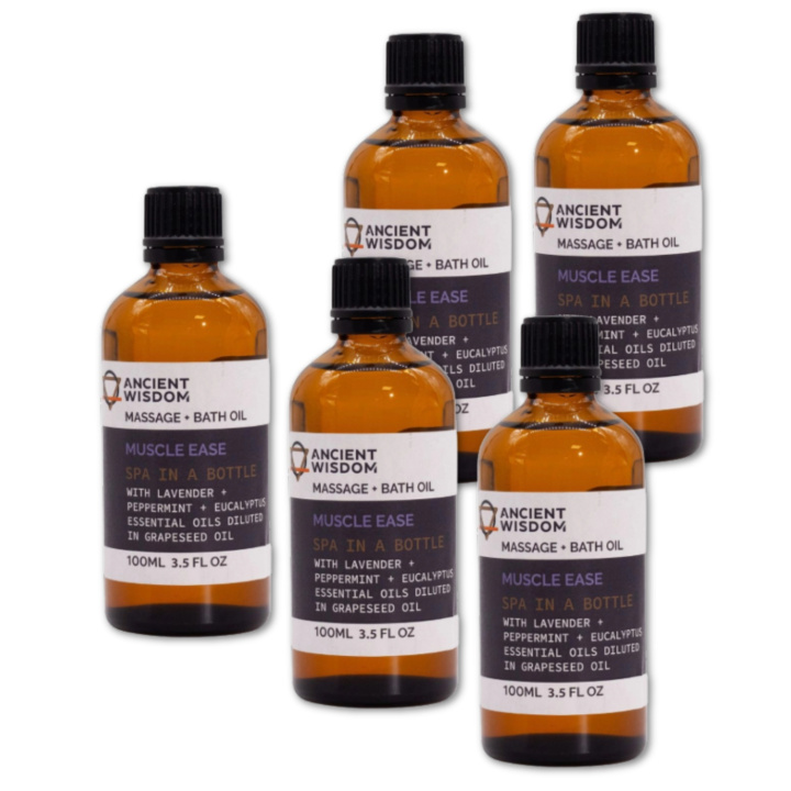Muscle Ease Hierontaöljy 100ml x 5 pulloa ryhmässä Iho & Vartalo / Vartalo / Hierontaöljy @ Rawfoodshop Scandinavia AB (MOLUL-04-SET5)