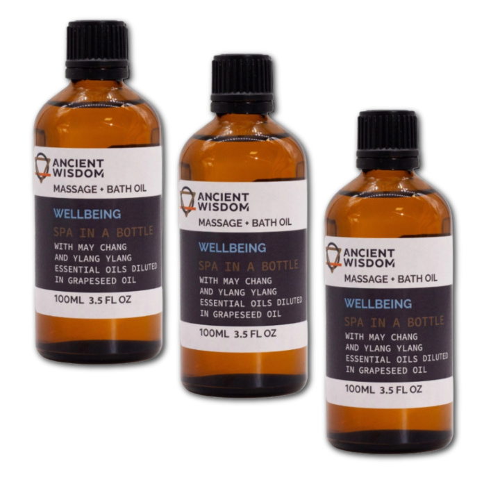 Wellbeing Hierontaöljy 100ml x 3 pulloa ryhmässä Iho & Vartalo / Vartalo / Hierontaöljy @ Rawfoodshop Scandinavia AB (MOLUL-17-SET3)