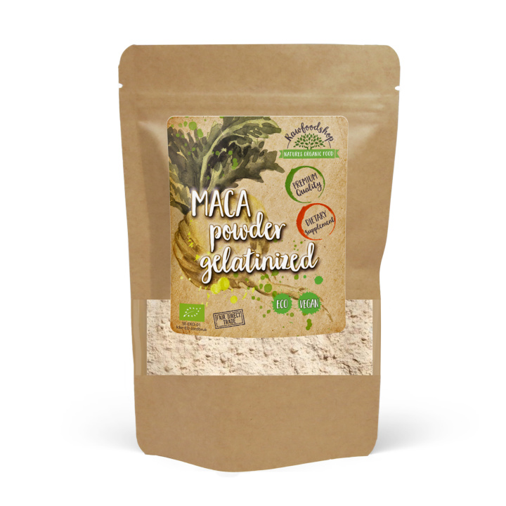 Maca-jauhe Gelatinoitu 5:1 LUOMU 250g ryhmässä Ravintolisät / Yrtit ja Kasvit / Maca & Ginseng @ Rawfoodshop Scandinavia AB (MPG25)
