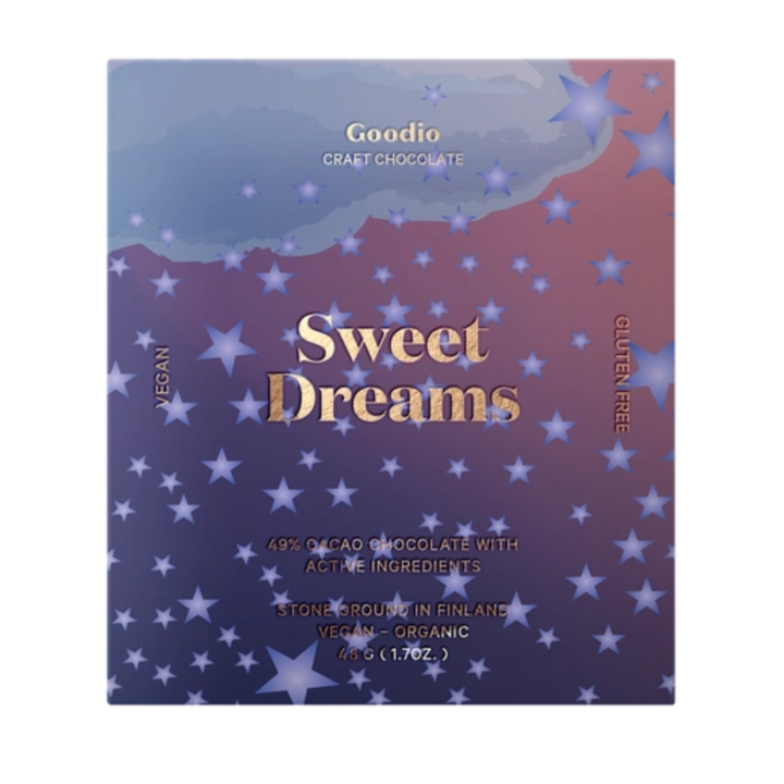 Suloiset Unelmat Suklaa 49 % LUOMU 48 g ryhmässä Raaka-aineet / Karkkia & Suklaata / Suklaapatukat @ Rawfoodshop Scandinavia AB (N59)