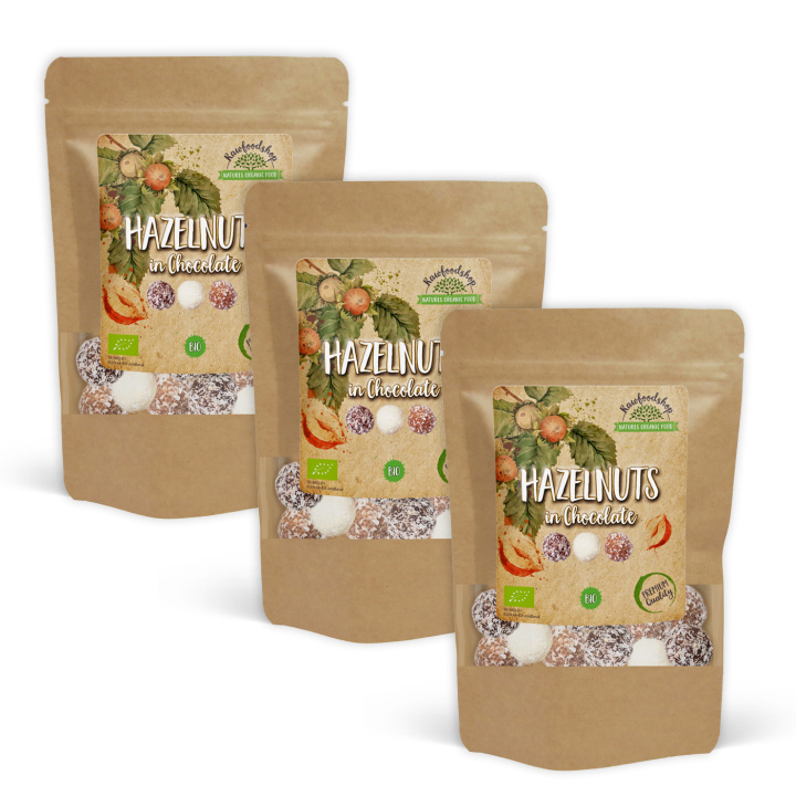 Hasselpähkinät Tumma, Valkoinen ja Maitosuklaa LUOMU 200g x 3 pakettia ryhmässä Raaka-aineet / Pähkinät / Hasselpähkinät @ Rawfoodshop Scandinavia AB (NOICHOCOTRIO5-SET3)
