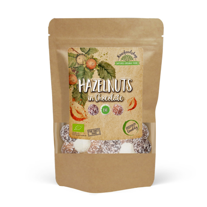 Hasselpähkinät Tumma, Valkoinen ja Maitosuklaa LUOMU 200g ryhmässä Raaka-aineet / Pähkinät / Hasselpähkinät @ Rawfoodshop Scandinavia AB (NOICHOCOTRIO5)
