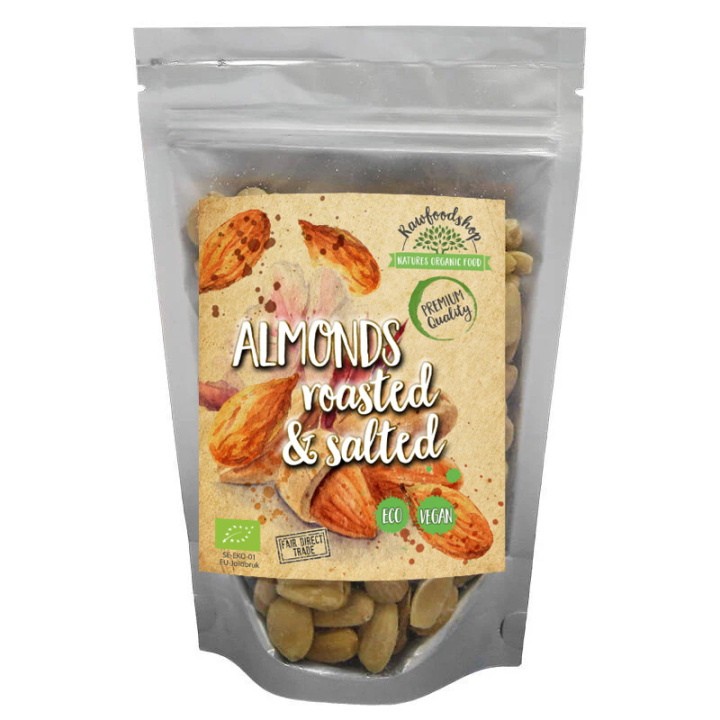 Paahdetut & suolatut mantelit LUOMU 200g ryhmässä Raaka-aineet / Pähkinät / Manteli @ Rawfoodshop Scandinavia AB (NOT3)