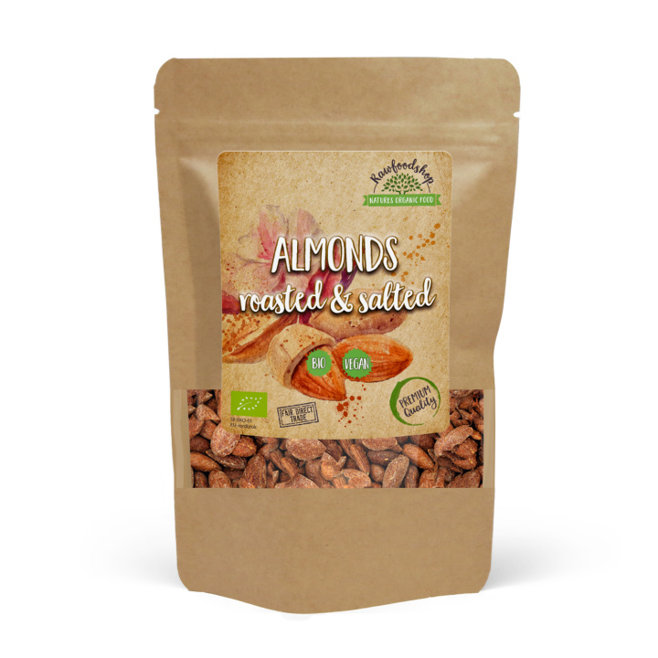 Paahdetut & suolatut mantelit LUOMU 200g ryhmässä Raaka-aineet / Pähkinät / Manteli @ Rawfoodshop Scandinavia AB (NOT3)