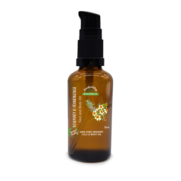Kasvo- & Vartaloöljy Rosmariini & Frankincense LUOMU 50ml ryhmässä OUTLET 20-80% / Iho & Vartalo 20-50% / Kampanj- Iho & Vartalo @ Rawfoodshop Scandinavia AB (OBOUL03)