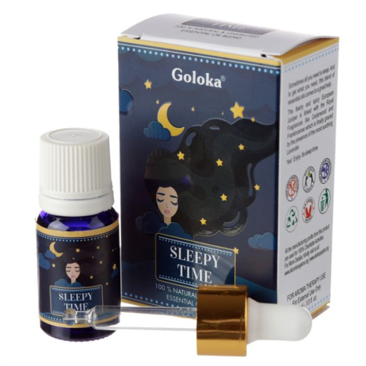 Goloka Blend Eteerinen Öljy Sleepy Time 10ml ryhmässä Koti & Sielu / Tunnelma & tuoksu / Tuoksuöljy @ Rawfoodshop Scandinavia AB (OILB01)