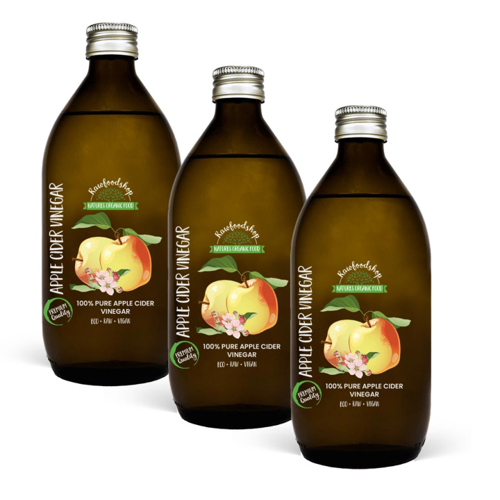 Omenasiiderietikka LUOMU 500ml x 3 pulloa ryhmässä Raaka-aineet / Ruokakomero / Maustaminen / Etikka @ Rawfoodshop Scandinavia AB (OLIE0181-SET3)