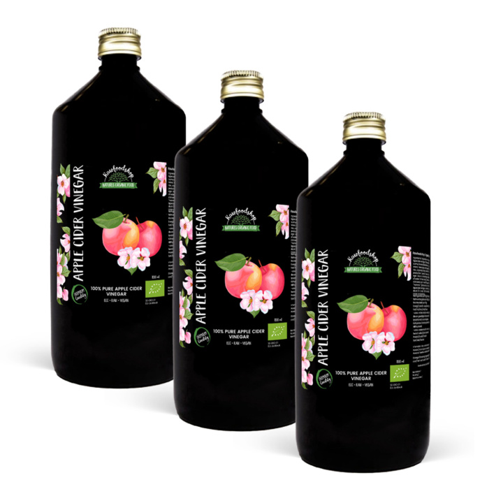 Omenasiiderietikka LUOMU 1000ml x 3 pulloa ryhmässä Raaka-aineet / Ruokakomero / Maustaminen / Etikka @ Rawfoodshop Scandinavia AB (OLIE01811-SET3)