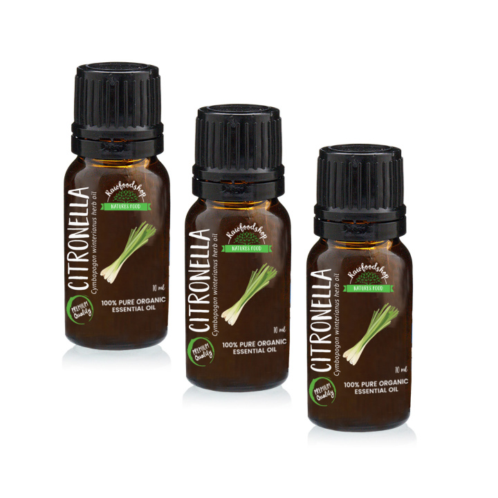 Sitronella Eteerinen Öljy LUOMU 10ml x 3 pakettia ryhmässä Iho & Vartalo / Luonnollinen DIY / Eteeriset öljyt @ Rawfoodshop Scandinavia AB (ORGEOUL11-SET3)