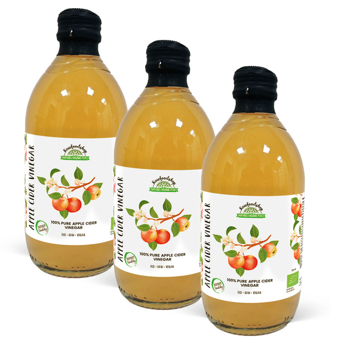 Omenaviinietikka Suodattamaton LUOMU 500ml x 3 pulloa ryhmässä Raaka-aineet / Ruokakomero / Maustaminen / Etikka @ Rawfoodshop Scandinavia AB (PFMN5SY050006-SET3)