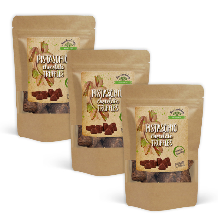 Suklaatryffeli Pistaasi 100g x 3 pakettia ryhmässä Raaka-aineet / Karkkia & Suklaata / Suklaapatukat @ Rawfoodshop Scandinavia AB (PIST100-SET3)