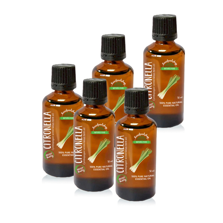 Sitronella Eteerinen Öljy 50ml x 5 pakettia ryhmässä Iho & Vartalo / Luonnollinen DIY / Eteeriset öljyt @ Rawfoodshop Scandinavia AB (PREOUL-20-SET5)