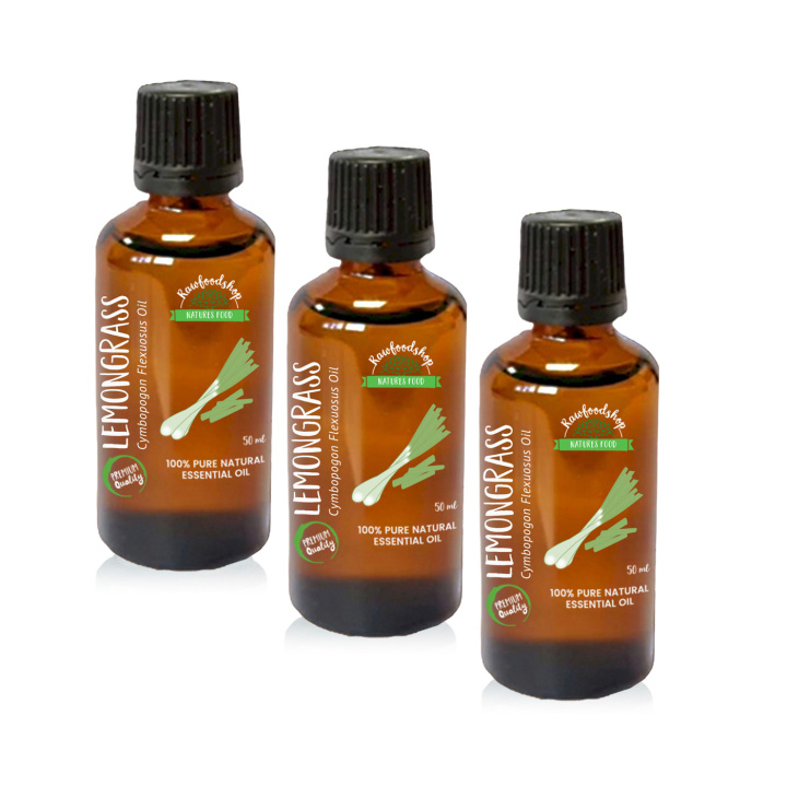 Sitruunaruoho Eteerinen Öljy 50ml x 3 pulloa ryhmässä Iho & Vartalo / Luonnollinen DIY / Eteeriset öljyt @ Rawfoodshop Scandinavia AB (PREOUL-28-SET3)