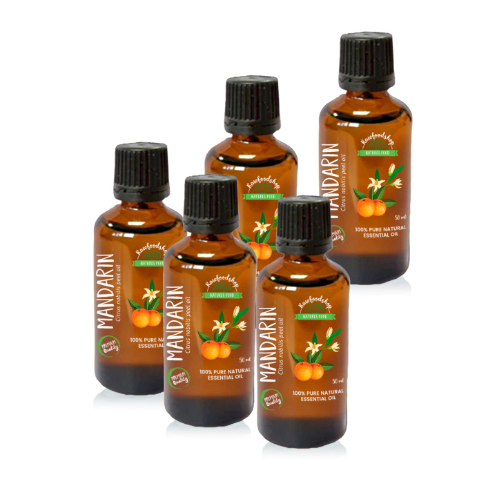 Mandariini Eteerinen Öljy 50ml x 5 pulloa ryhmässä Iho & Vartalo / Luonnollinen DIY / Eteeriset öljyt @ Rawfoodshop Scandinavia AB (PREOUL-30-SET5)