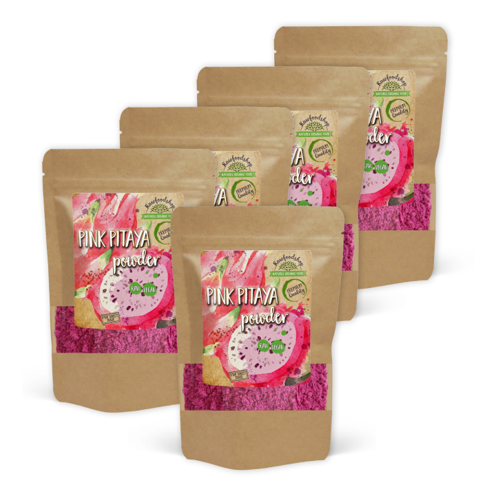 Pinkki Pitaya Jauhe 100g x 5 pakettia ryhmässä Raaka-aineet / Hedelmät & Marjat / Hedelmäjauhe @ Rawfoodshop Scandinavia AB (PULPINK-SET5)
