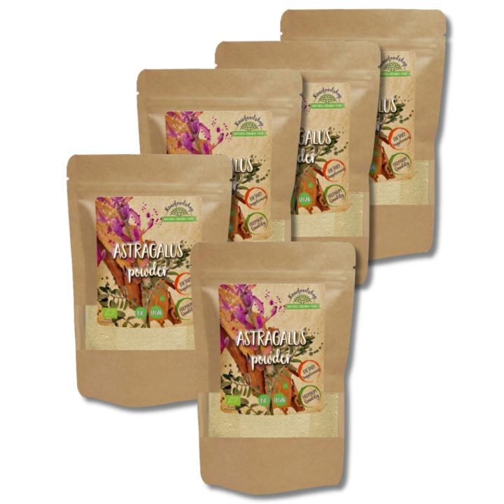 Astragalus Jauhe LUOMU 125g x 5 pakettia ryhmässä Ravintolisät / Yrtit ja Kasvit / Yrtit @ Rawfoodshop Scandinavia AB (RAW00200-SET5)