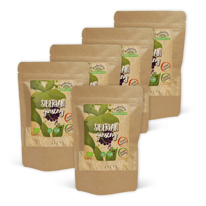 Siperian Ginseng Jauhe LUOMU 250g x 5 pakettia ryhmässä Ravintolisät / Yrtit ja Kasvit / Yrtit @ Rawfoodshop Scandinavia AB (RAW00211-250-SET5)