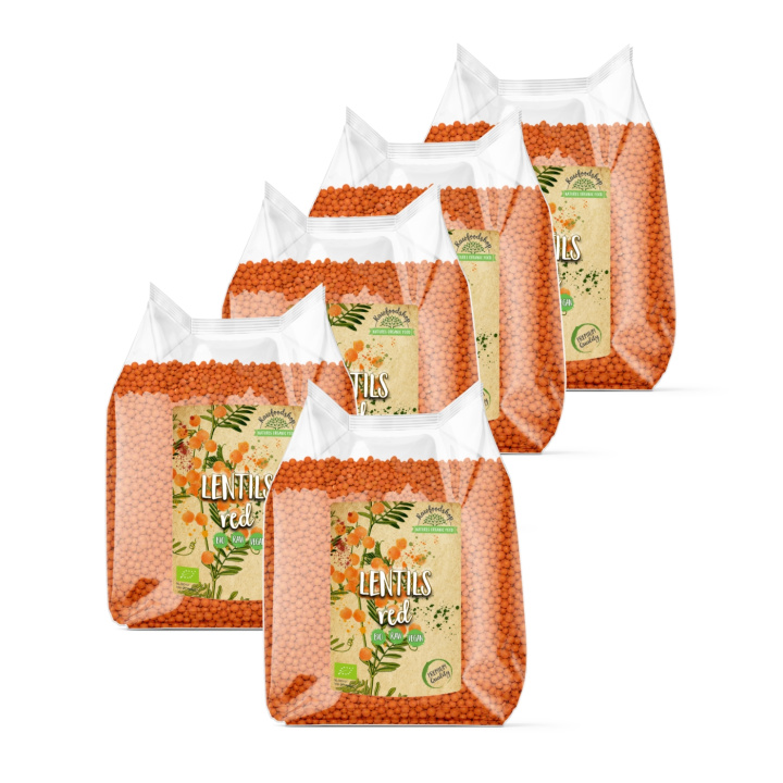 Linssit Punaiset LUOMU 1kg x 5 pakettia ryhmässä Raaka-aineet / Ruokakomero / Palkokasvit @ Rawfoodshop Scandinavia AB (RAW00321-SET5)