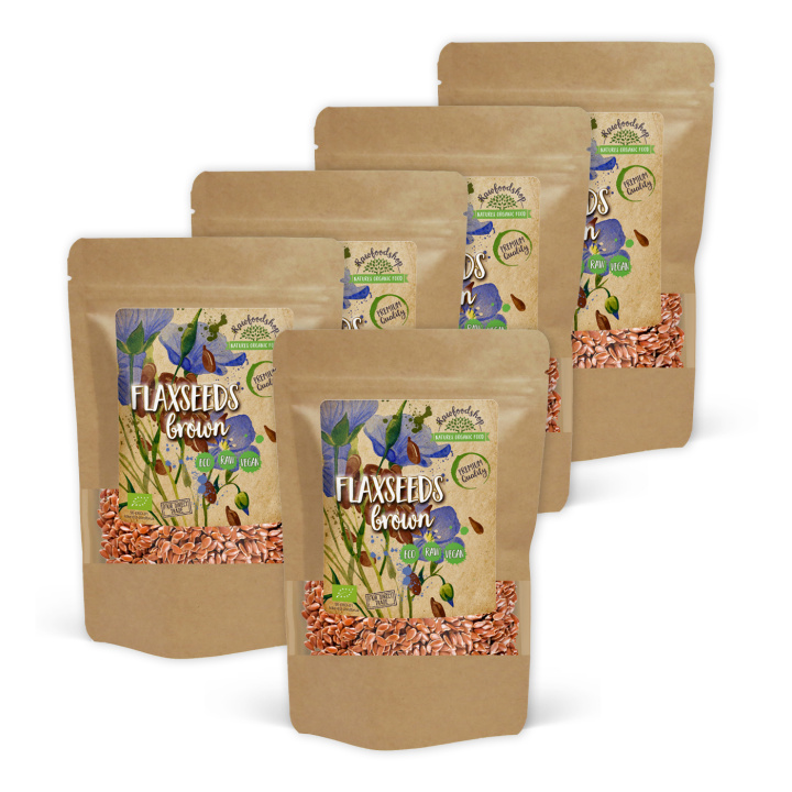 Pellavansiemenet Ruskea LUOMU 500g x 5 pakettia ryhmässä Raaka-aineet / Terveysruoka / Siemenet @ Rawfoodshop Scandinavia AB (RAW0482-SET5)
