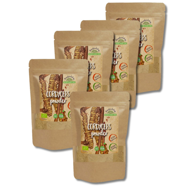 Cordyceps-jauhe LUOMU 250g x 5 pakettia ryhmässä Ravintolisät / Yrtit ja Kasvit / Sienet @ Rawfoodshop Scandinavia AB (RAW087-250-SET5)