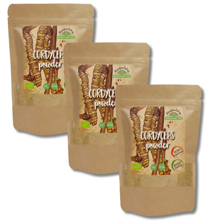 Cordyceps-jauhe LUOMU 125g x 3 pakettia ryhmässä Ravintolisät / Yrtit ja Kasvit / Sienet @ Rawfoodshop Scandinavia AB (RAW087-SET3)