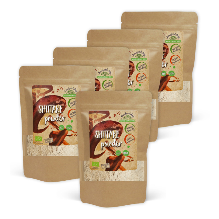 Shiitake-jauhe LUOMU 125g x 5 pakettia ryhmässä Ravintolisät / Yrtit ja Kasvit / Sienet @ Rawfoodshop Scandinavia AB (RAW56788758-SET5)
