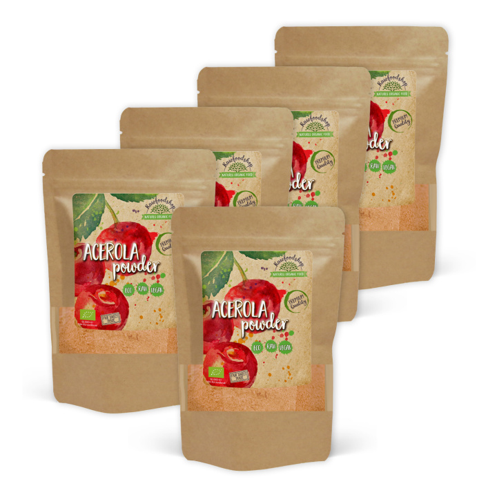 Acerola-jauhe LUOMU 250g x 5 pakettia ryhmässä Raaka-aineet / Hedelmät & Marjat / Hedelmäjauhe @ Rawfoodshop Scandinavia AB (RAW930250-SET5)
