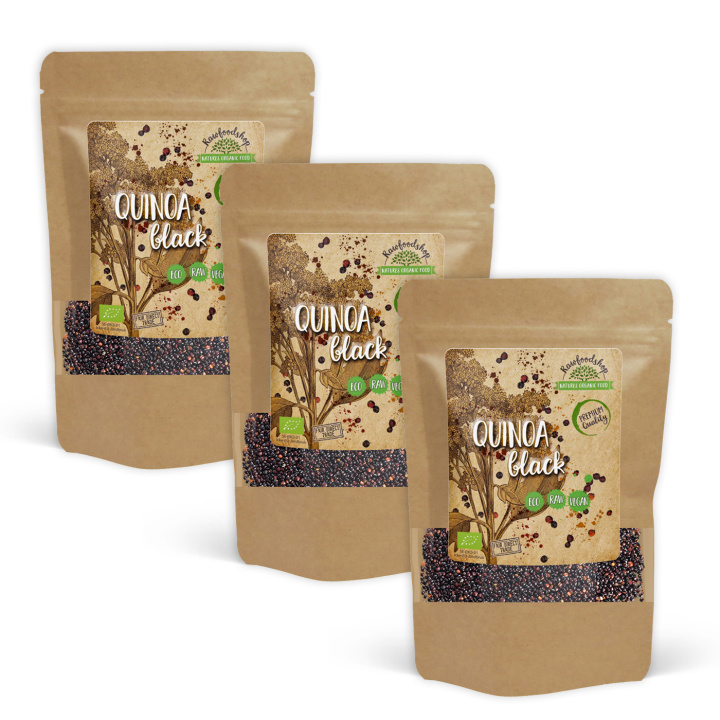 Quinoa Musta LUOMU 500g x 3 pakettia ryhmässä Raaka-aineet / Terveysruoka / Siemenet @ Rawfoodshop Scandinavia AB (RAW9865-SET3)