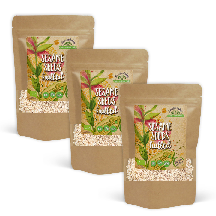 Kuoritut seesaminsiemenet LUOMU 500g x 3 pakettia ryhmässä Raaka-aineet / Terveysruoka / Siemenet @ Rawfoodshop Scandinavia AB (RAWFRO005-SET3)