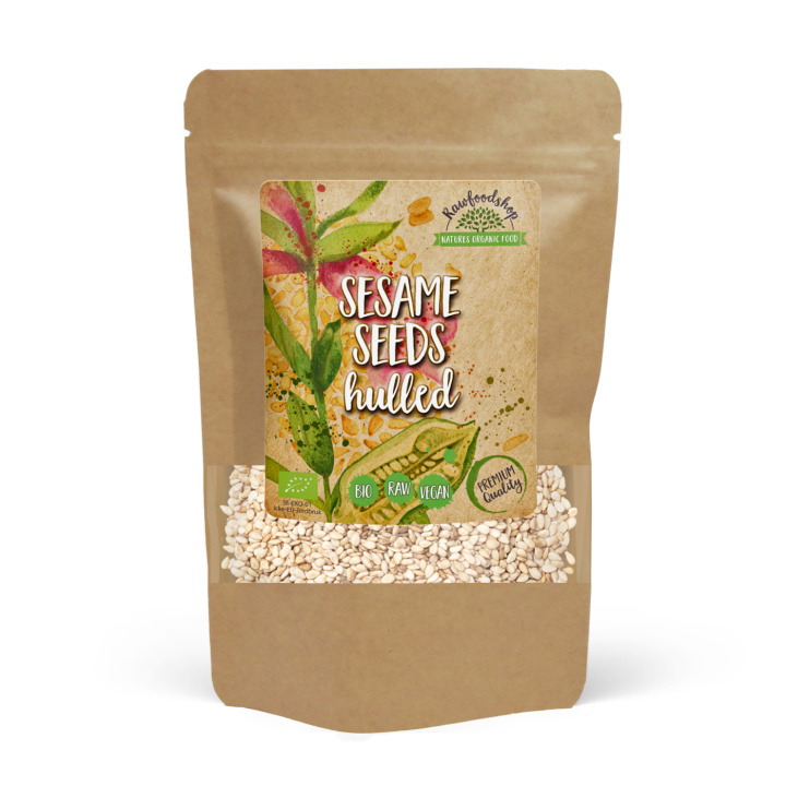 Kuoritut seesaminsiemenet LUOMU 500g ryhmässä Raaka-aineet / Terveysruoka / Siemenet @ Rawfoodshop Scandinavia AB (RAWFRO005)