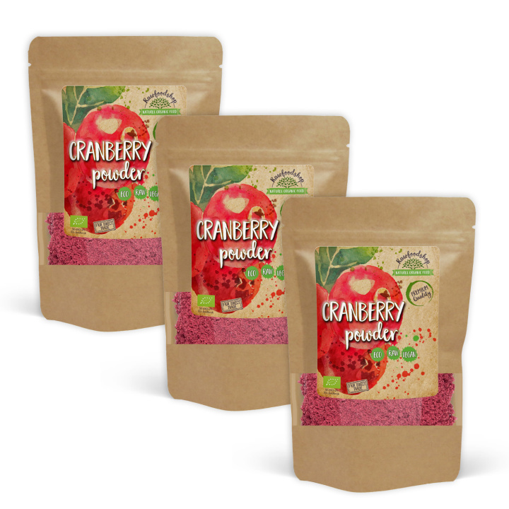 Karpalojauhe LUOMU 250g x 3 pakettia ryhmässä Raaka-aineet / Hedelmät & Marjat / Hedelmäjauhe @ Rawfoodshop Scandinavia AB (RAWFRU0011250-SET3)