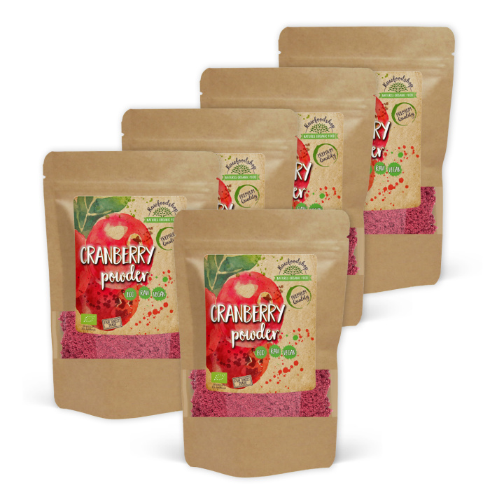 Karpalojauhe LUOMU 250g x 5 pakettia ryhmässä Raaka-aineet / Hedelmät & Marjat / Hedelmäjauhe @ Rawfoodshop Scandinavia AB (RAWFRU0011250-SET5)