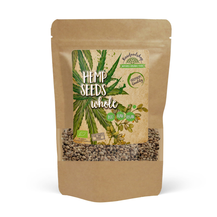 Kuorimattomat hampunsiemenet LUOMU 500g ryhmässä Raaka-aineet / Terveysruoka / Hamppu @ Rawfoodshop Scandinavia AB (RFRO500165E)