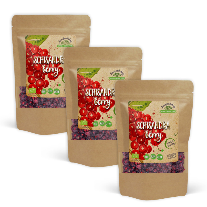 Schisandra-marjat LUOMU 125g x 3 pakettia ryhmässä Raaka-aineet / Hedelmät & Marjat / Muu Hedelmä ja Marjat @ Rawfoodshop Scandinavia AB (RFRU100472E-SET3)