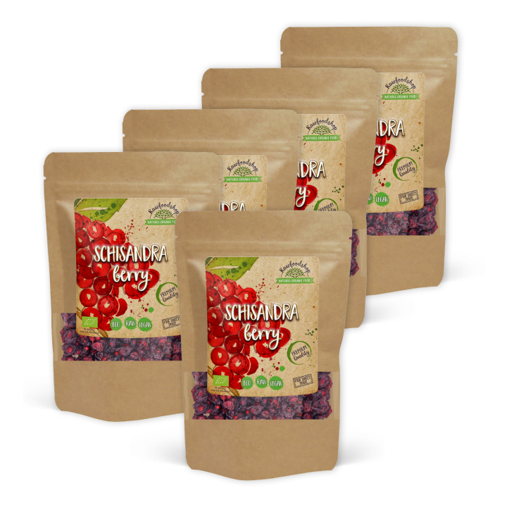 Schisandra-marjat LUOMU 125g x 5 pakettia ryhmässä Raaka-aineet / Hedelmät & Marjat / Muu Hedelmä ja Marjat @ Rawfoodshop Scandinavia AB (RFRU100472E-SET5)
