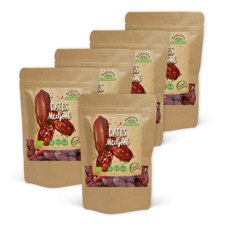 Medjool-taatelit LUOMU 500g x 5 pakettia ryhmässä Raaka-aineet / Hedelmät & Marjat / Taatelit @ Rawfoodshop Scandinavia AB (RFRU500355E-SET5)