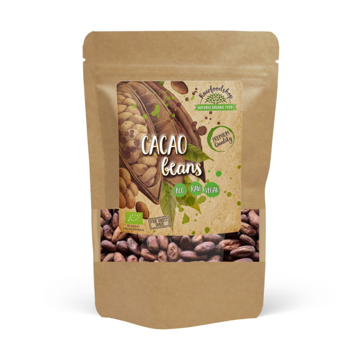 Kaakaopavut LUOMU 500g ryhmässä Raaka-aineet / Leipominen / Kaakaotuotteet @ Rawfoodshop Scandinavia AB (RKAK500403E)