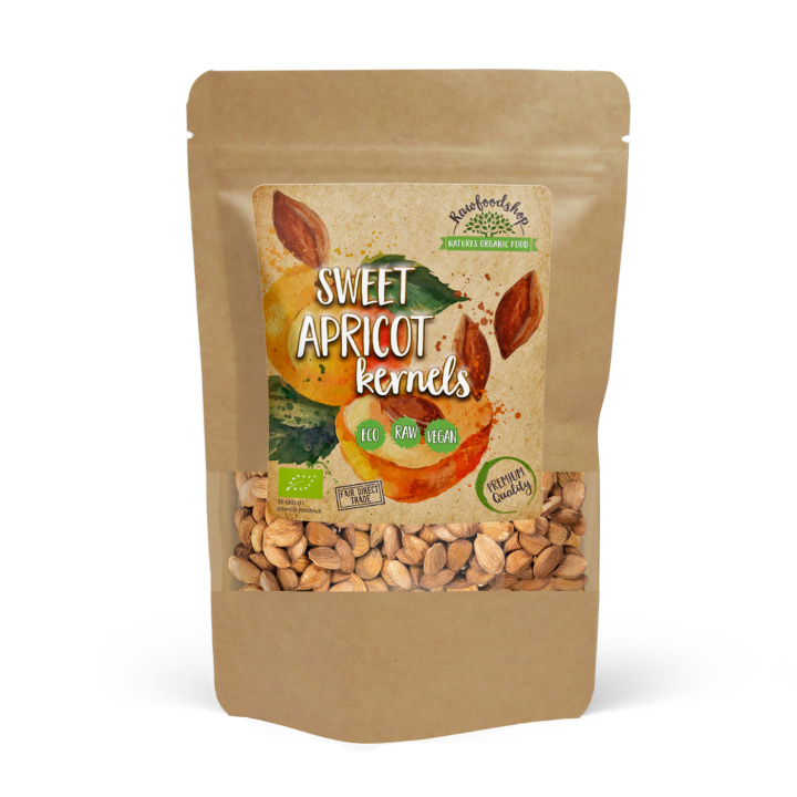 Aprikoosinsiemenet Makeat LUOMU 200g ryhmässä Raaka-aineet / Pähkinät / Aprikoosin siemenet @ Rawfoodshop Scandinavia AB (RNOT200302E)