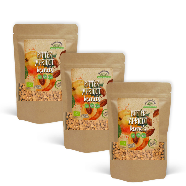 Aprikoosinsiemenet Katkerat LUOMU 200g x 3 pakettia ryhmässä Raaka-aineet / Pähkinät / Aprikoosin siemenet @ Rawfoodshop Scandinavia AB (RNOT200304E-SET3)