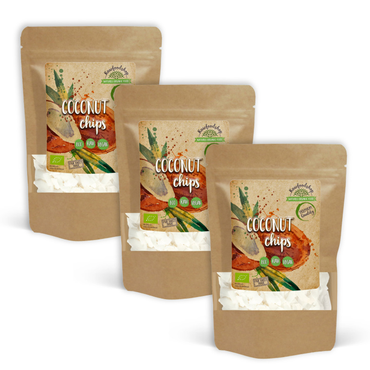 Kookoslastut Premium RAW LUOMU 500g x 3 pakettia ryhmässä Raaka-aineet / Pähkinät / Kookos @ Rawfoodshop Scandinavia AB (RNOT200411E5-SET3)