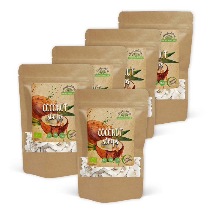 Kookospähkinä suikaleina LUOMU 500g x 5 pakettia ryhmässä Raaka-aineet / Pähkinät / Kookos @ Rawfoodshop Scandinavia AB (RNOT500414E-SET5)