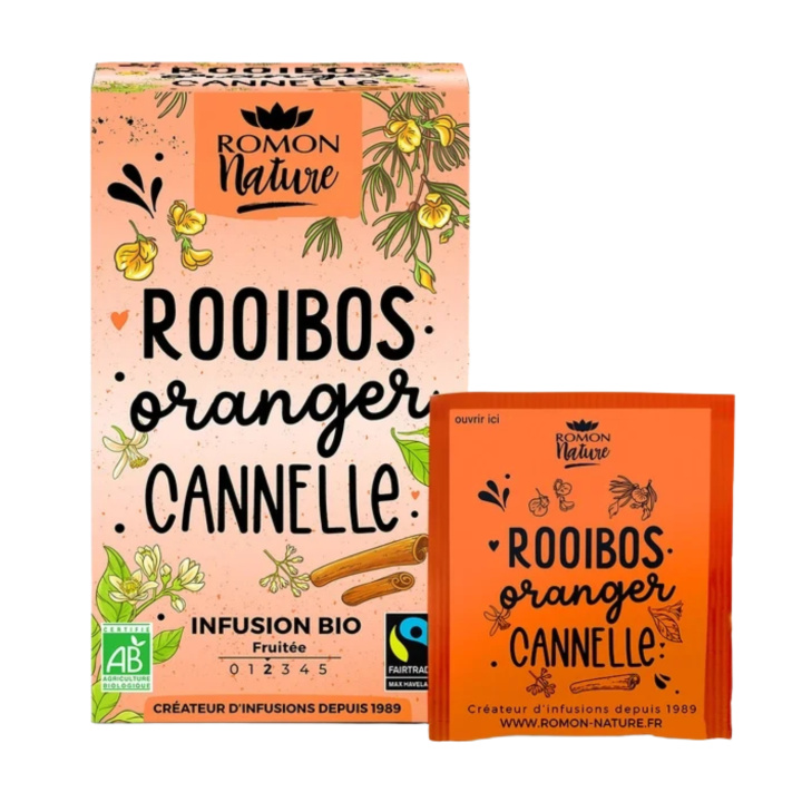 Rooibos Tee Appelsiini & Kaneli LUOMU 16 x 1,7g ryhmässä Raaka-aineet / Juomat / Teet @ Rawfoodshop Scandinavia AB (RNP0046)
