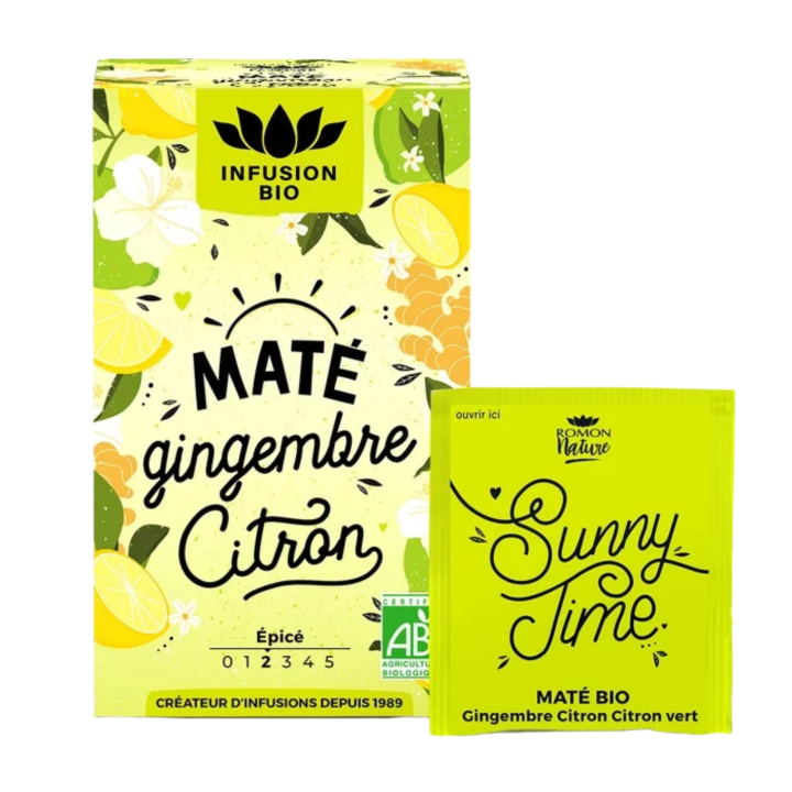 Tee Maté Inkivääri & Sitruuna Hauduke LUOMU 16 x 1,7g ryhmässä Raaka-aineet / Juomat / Teet @ Rawfoodshop Scandinavia AB (RNP0205)