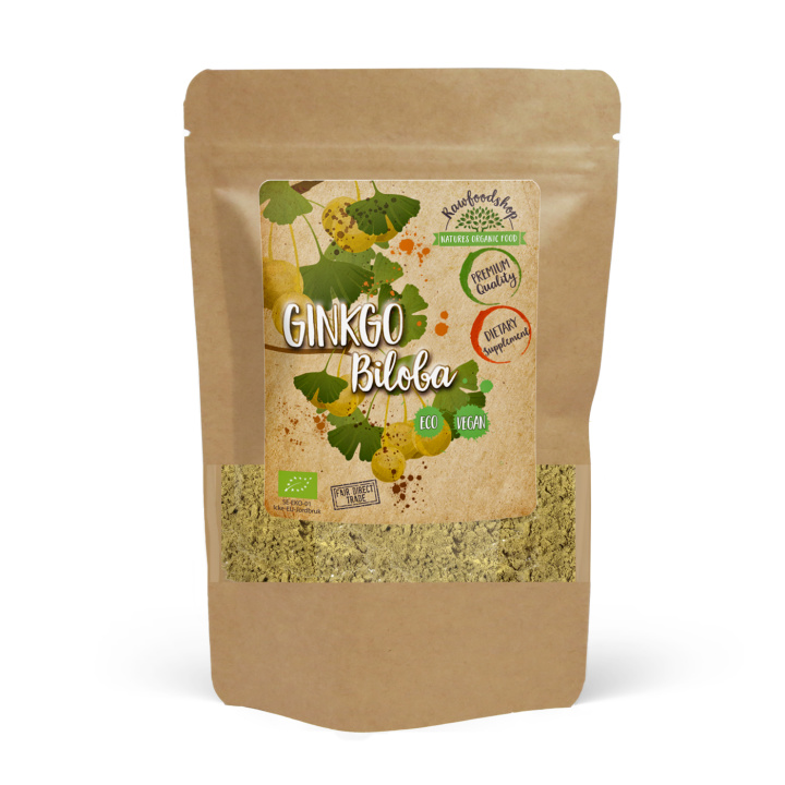 Ginkgo Biloba Jauhe LUOMU 125g ryhmässä Ravintolisät / Yrtit ja Kasvit @ Rawfoodshop Scandinavia AB (RPUL100109E)